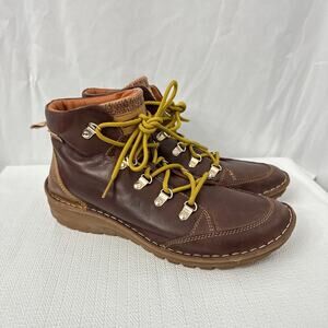 Pikolinos Boots Womens Size 11 Brown Leather Cazorla Ankle Lace Up